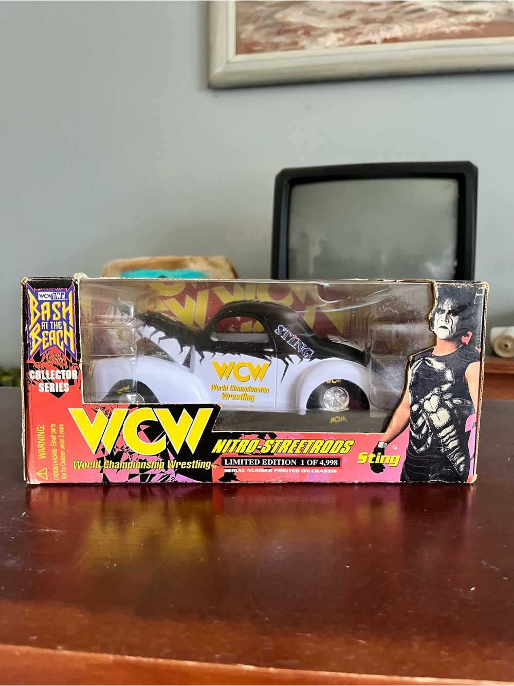 WCW Nitro-Streetrods Sting Collector Car - White & Black